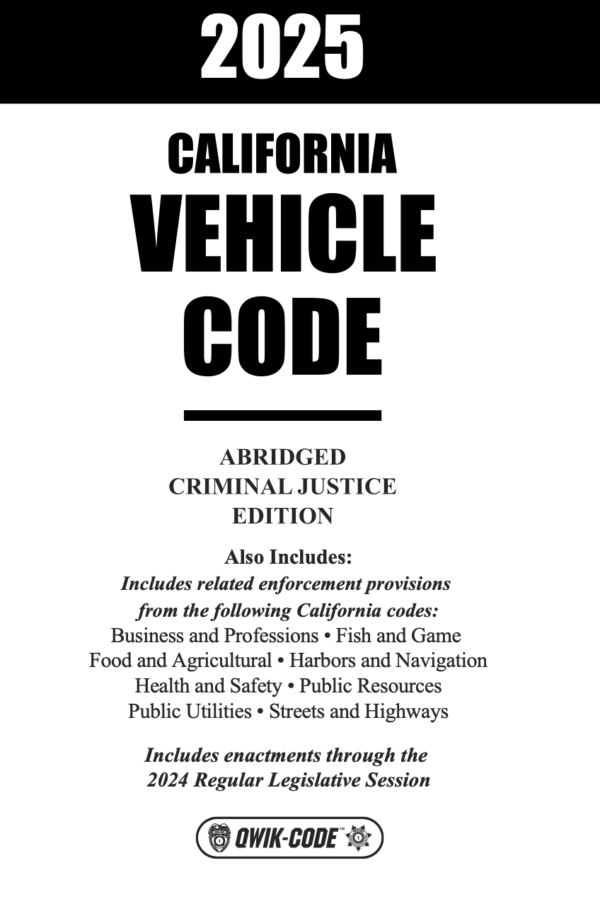 California Vehicle Code 2025 Abridged